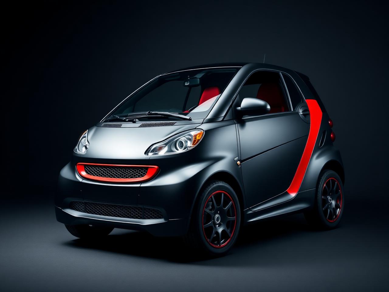 Smart Total Black — Nero opaco · dettagli rossi